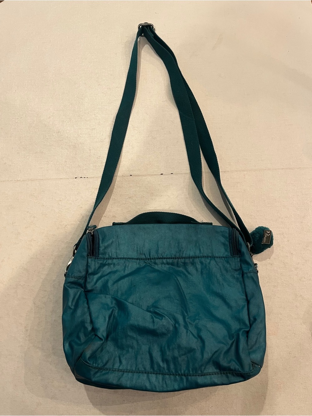 Vintage Kipling Teal Green Nylon insulated lunch box with Crossbody strap. GUC! - Picture 6 of 8